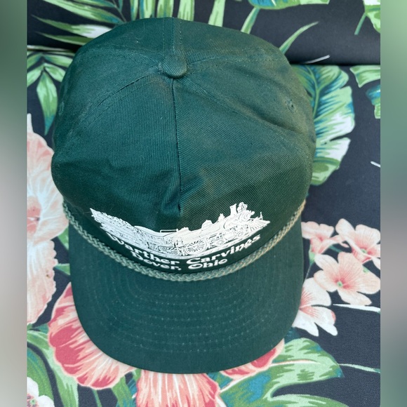 Vtg 80s 90s T.I. Snapback Hat Empire State Express Train Green - Picture 2 of 7